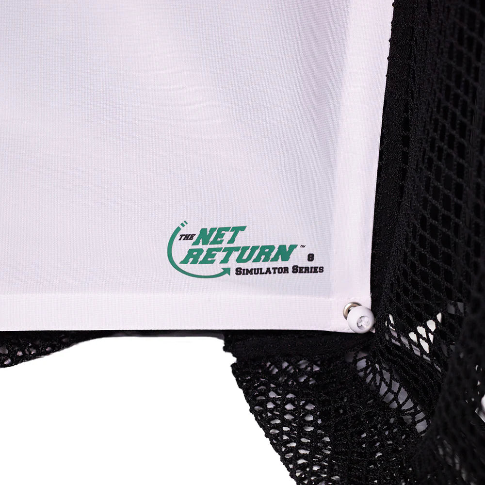 High-quality golf simulator bay with golf impact scree