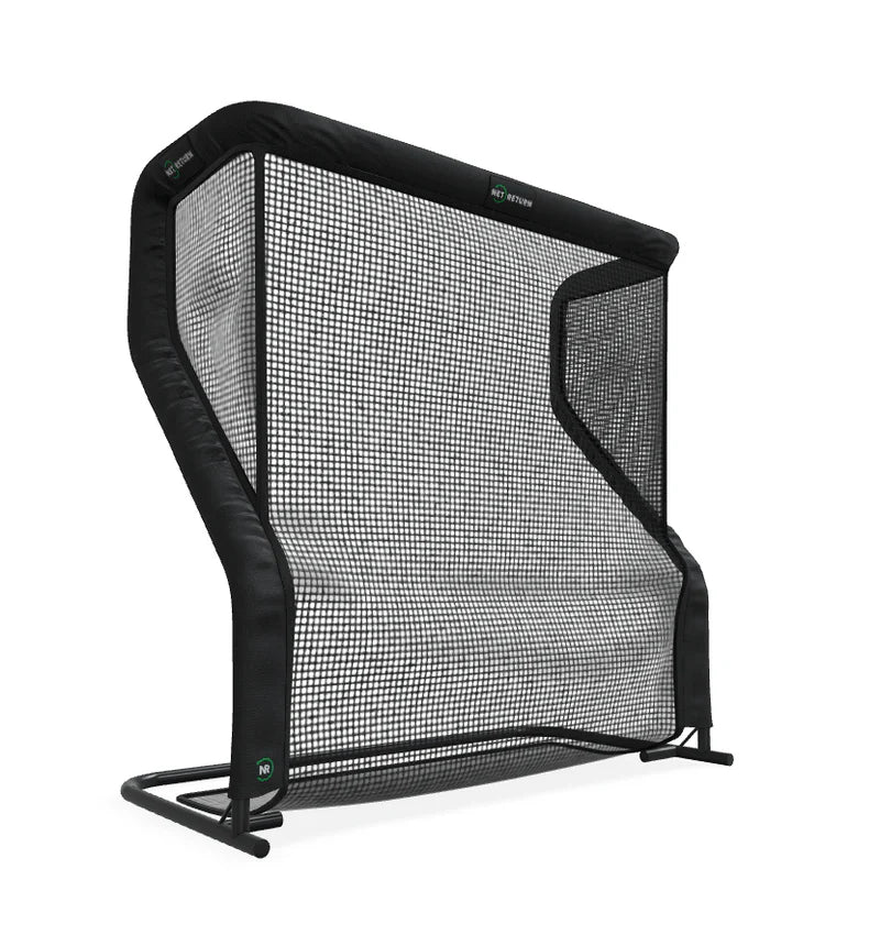 Golf net return with durable frame and instant ball return