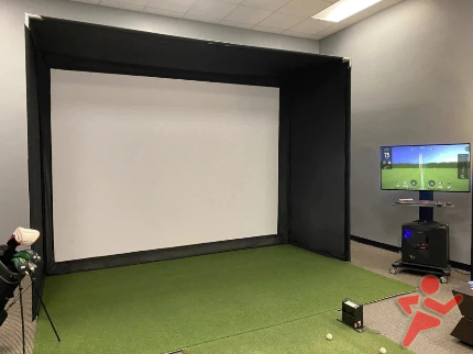 SkyBay™ Golf Simulator Enclosure with ceiling mount & netting