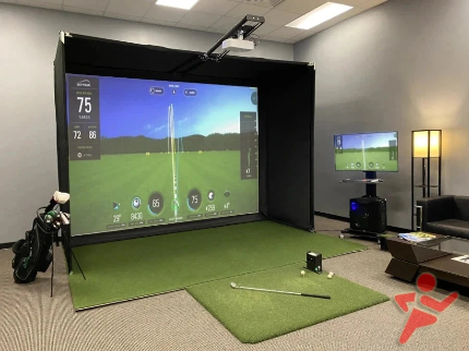 DIY Golf Simulator Enclosure with durable golf impact screen