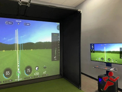 SkyBay™ Golf Simulator Enclosure with ceiling mount & netting