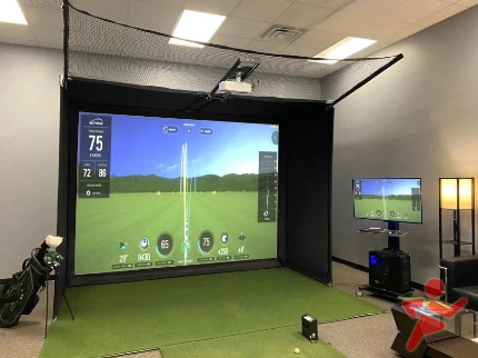 SkyBay™ Golf Simulator Enclosure with ceiling mount & netting