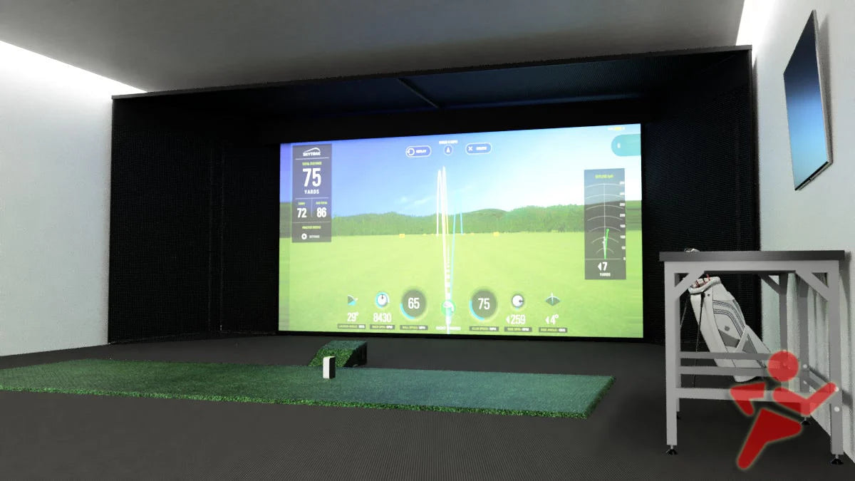 Golf Simulator Enclosure with impact screen & secure netting