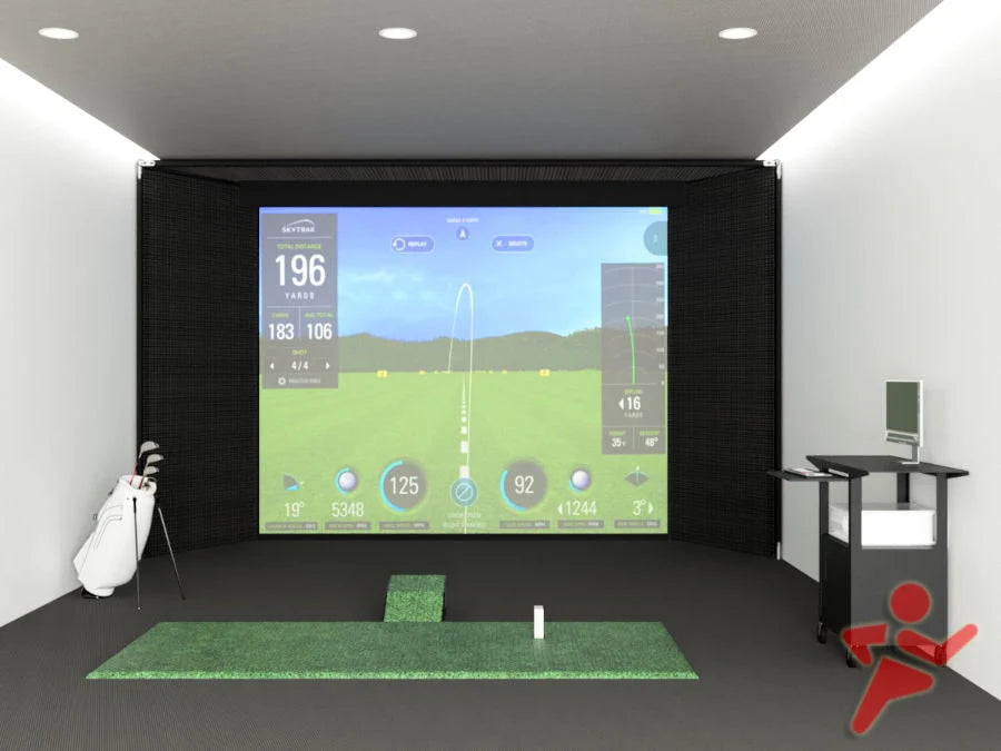 Golf Simulator Enclosure with impact screen & secure netting