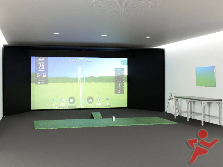 Golf Simulator Enclosure with impact screen & secure netting