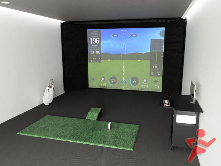 Golf Simulator Enclosure with impact screen & secure netting